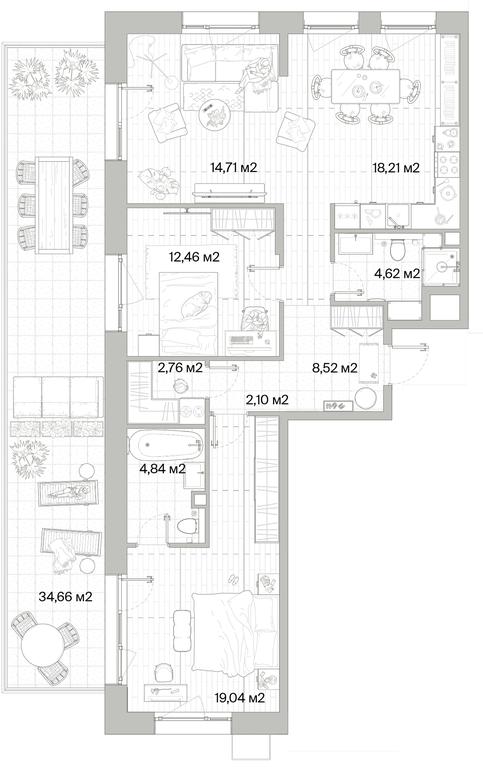 2-BD Apartment Sale, 97.66 sq. m. at Mys, derevnya Likino, Odintsovskiy Urban District, Moscow Region, Russia #1 2-BD Apartment Sale, 97.66 sq. m. at Mys, derevnya Likino, Odintsovskiy Urban District, Moscow Region, Russia #1
