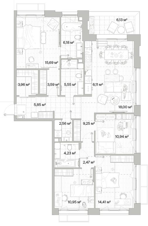4-BD Apartment Sale, 121.39平方米 at Mys, derevnya Likino, Odintsovskiy Urban District, Moscow Region, Russia #1 4-BD Apartment Sale, 121.39平方米 at Mys, derevnya Likino, Odintsovskiy Urban District, Moscow Region, Russia #1