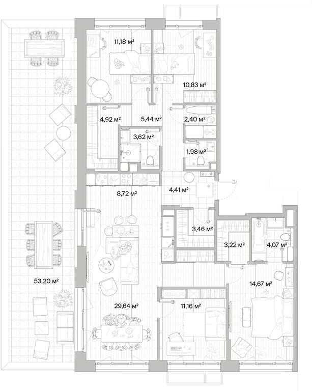 4-BD Apartment Sale, 127.04平方米 at Mys, derevnya Likino, Odintsovskiy Urban District, Moscow Region, Russia #1