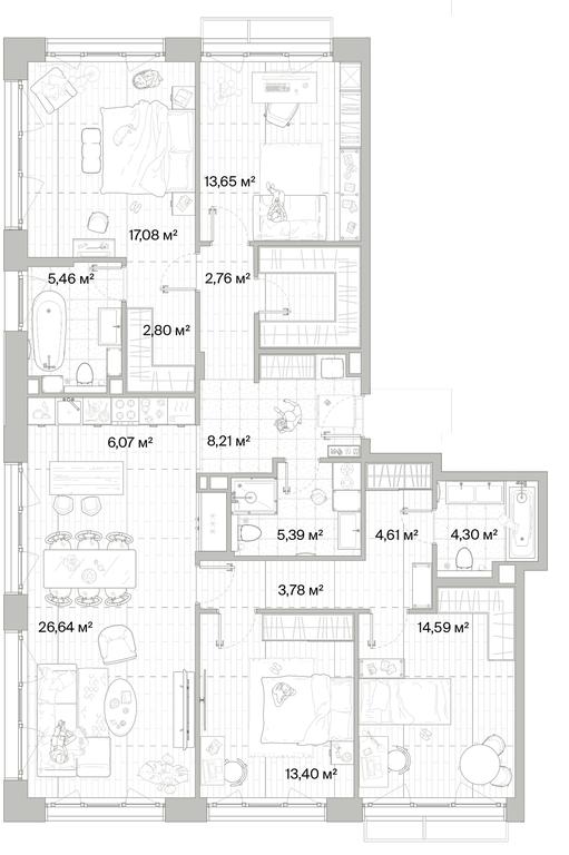 4-BD Apartment Sale, 133.65平方米 at Mys, derevnya Likino, Odintsovskiy Urban District, Moscow Region, Russia #1 4-BD Apartment Sale, 133.65平方米 at Mys, derevnya Likino, Odintsovskiy Urban District, Moscow Region, Russia #1