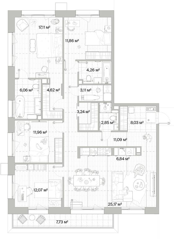 4-BD Apartment Sale, 130.59平方米 at Mys, derevnya Likino, Odintsovskiy Urban District, Moscow Region, Russia #1 4-BD Apartment Sale, 130.59平方米 at Mys, derevnya Likino, Odintsovskiy Urban District, Moscow Region, Russia #1