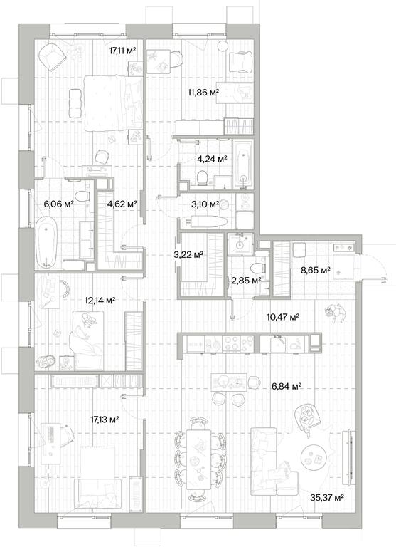 4-BD Apartment Sale, 143.66平方米 at Mys, derevnya Likino, Odintsovskiy Urban District, Moscow Region, Russia #1