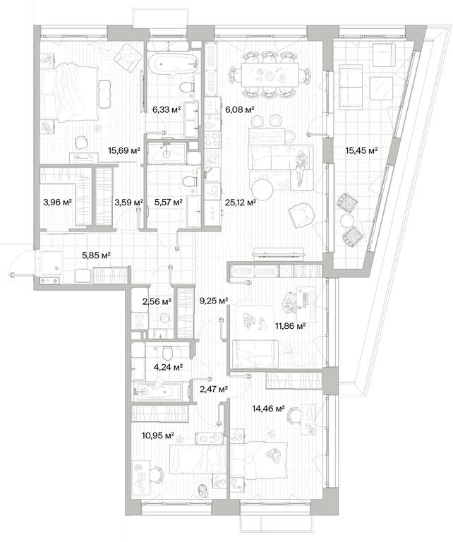 4-BD Apartment Sale, 135.71平方米 at Mys, derevnya Likino, Odintsovskiy Urban District, Moscow Region, Russia #1