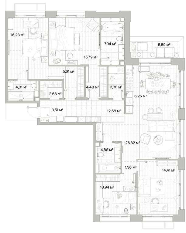 4-BD Apartment Sale, 141.65平方米 at Mys, derevnya Likino, Odintsovskiy Urban District, Moscow Region, Russia #1 4-BD Apartment Sale, 141.65平方米 at Mys, derevnya Likino, Odintsovskiy Urban District, Moscow Region, Russia #1