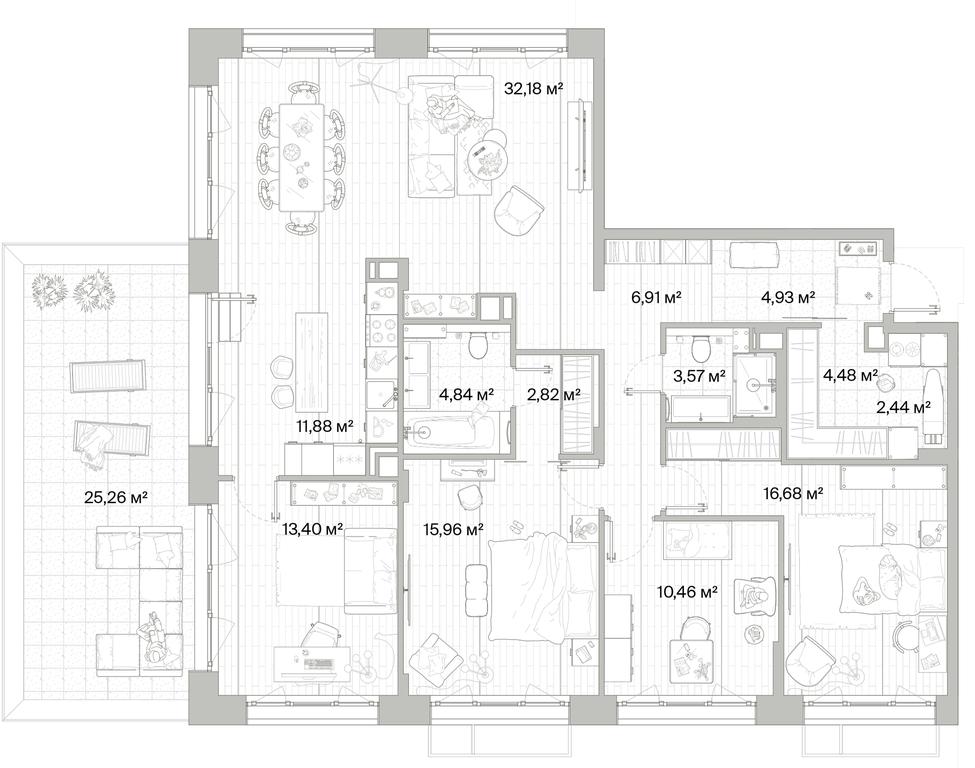 4-BD Apartment Sale, 138.13平方米 at Mys, derevnya Likino, Odintsovskiy Urban District, Moscow Region, Russia #1
