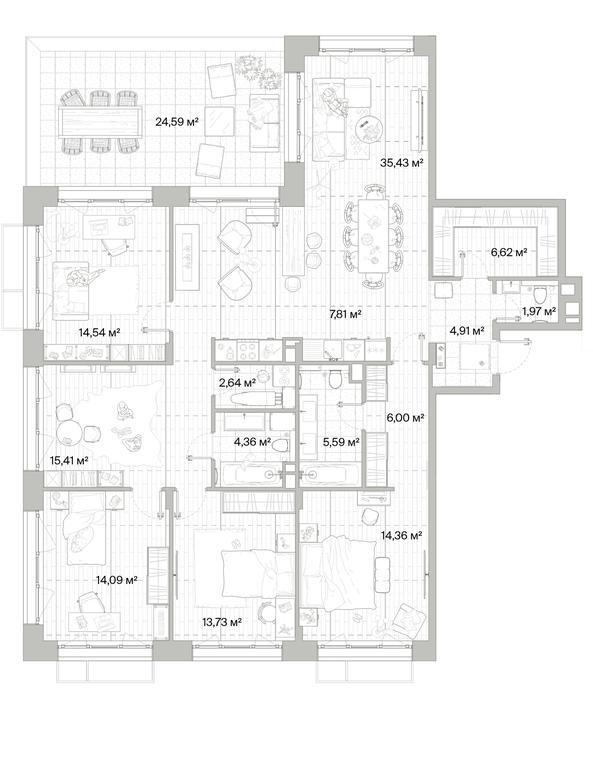 4-BD Apartment Sale, 154.84平方米 at Mys, derevnya Likino, Odintsovskiy Urban District, Moscow Region, Russia #1 4-BD Apartment Sale, 154.84平方米 at Mys, derevnya Likino, Odintsovskiy Urban District, Moscow Region, Russia #1