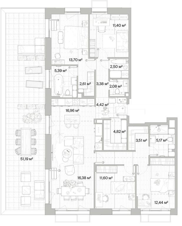 4-BD Apartment Sale, 136.34平方米 at Mys, derevnya Likino, Odintsovskiy Urban District, Moscow Region, Russia #1