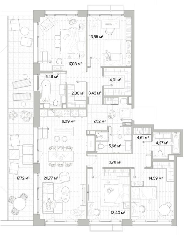 4-BD Apartment Sale, 143.73平方米 at Mys, derevnya Likino, Odintsovskiy Urban District, Moscow Region, Russia #1
