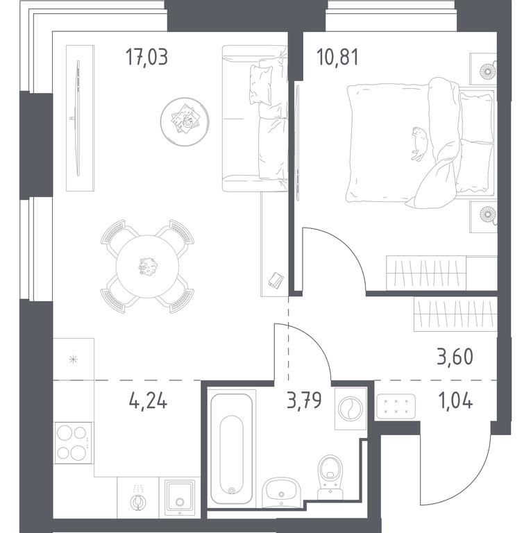 Apartment Sale, 40.51平方米 at Pribrezhnyi Park, Pribrezhniy Park Residential Complex, Village of Yam, Domodedovo City District, Moscow Region, Russia #1 Apartment Sale, 40.51平方米 at Pribrezhnyi Park, Pribrezhniy Park Residential Complex, Village of Yam, Domodedovo City District, Moscow Region, Russia #1