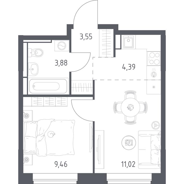 Apartment Sale, 32.3 sq. m. at Pribrezhnyi Park, Pribrezhniy Park Residential Complex, Village of Yam, Domodedovo City District, Moscow Region, Russia #1 Apartment Sale, 32.3 sq. m. at Pribrezhnyi Park, Pribrezhniy Park Residential Complex, Village of Yam, Domodedovo City District, Moscow Region, Russia #1