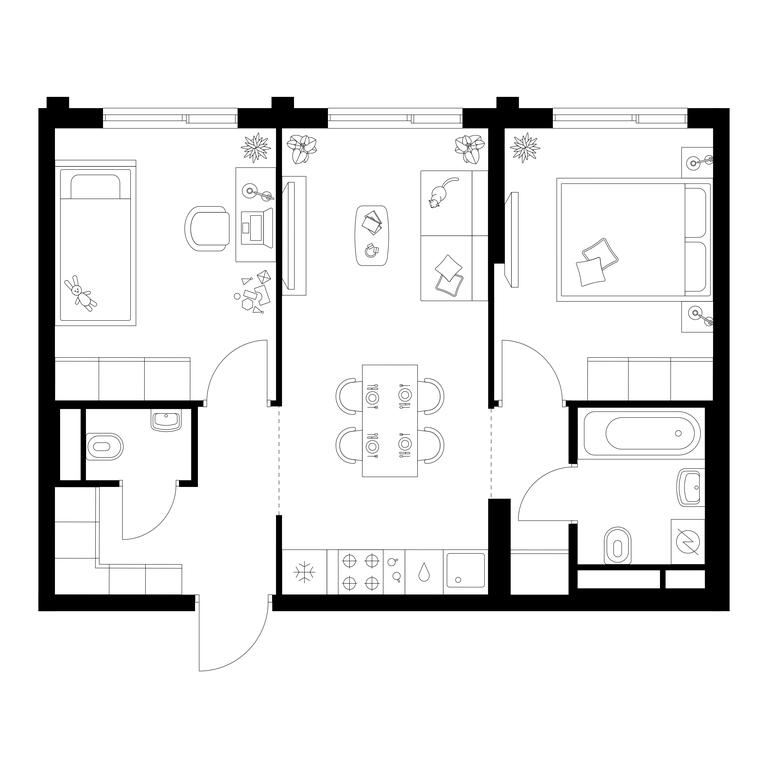 2-BD Apartment Sale, 50.6 sq. m. at Altufevskoe 53, Алтуфьевское шоссе, 53с11, Москва, Россия #1