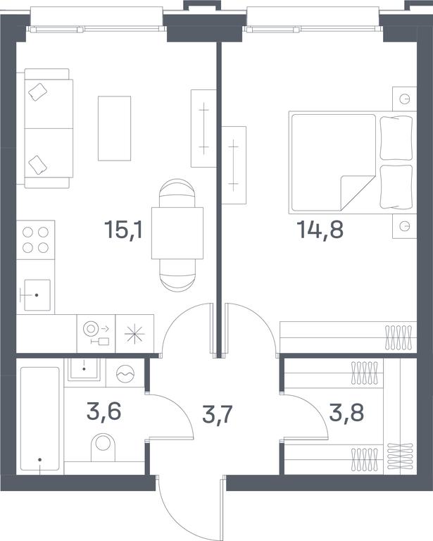 1-BD Apartment Sale, 41 sq. m. at Portland, Yuzhnoportovaya Street, 42с5, Moscow, Russia #1 1-BD Apartment Sale, 41 sq. m. at Portland, Yuzhnoportovaya Street, 42с5, Moscow, Russia #1