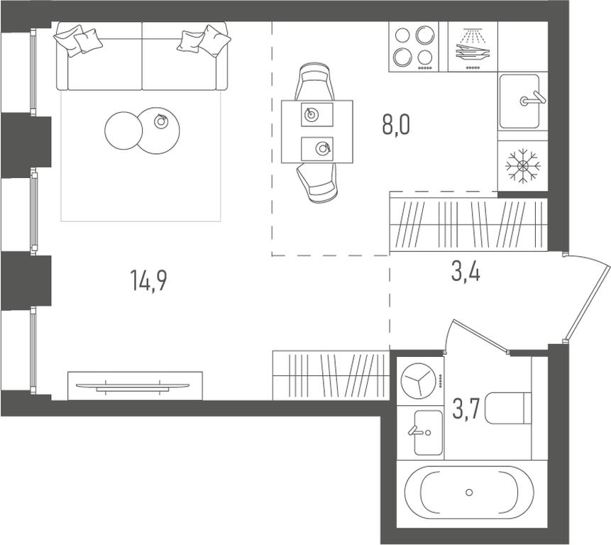 1-BD Apartment Sale, 30平方米 at Pave, 2nd Paveletsky Drive, Moscow, Russia #2 1-BD Apartment Sale, 30平方米 at Pave, 2nd Paveletsky Drive, Moscow, Russia #2