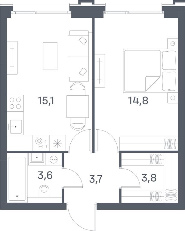1-BD Apartment Sale, 41 sq. m. at Portland, Yuzhnoportovaya Street, 42с5, Moscow, Russia #1 1-BD Apartment Sale, 41 sq. m. at Portland, Yuzhnoportovaya Street, 42с5, Moscow, Russia #1