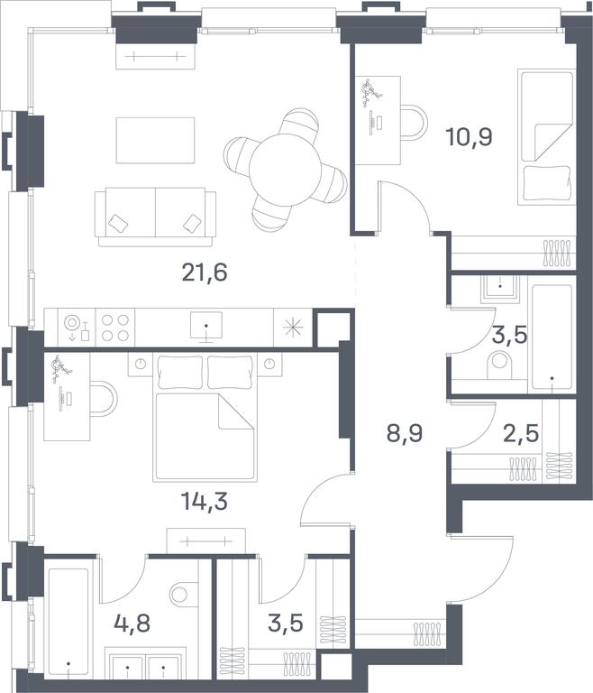 2-BD Apartment Sale, 70平方米 at Portland, Yuzhnoportovaya Street, 42с5, Moscow, Russia #1 2-BD Apartment Sale, 70平方米 at Portland, Yuzhnoportovaya Street, 42с5, Moscow, Russia #1