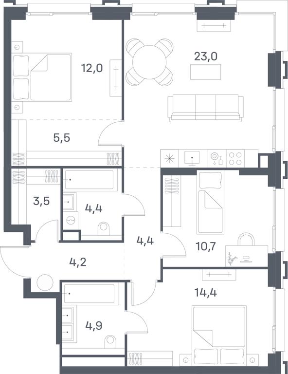 3-BD Apartment Sale, 87 sq. m. at Portland, Yuzhnoportovaya Street, 42с5, Moscow, Russia #1 3-BD Apartment Sale, 87 sq. m. at Portland, Yuzhnoportovaya Street, 42с5, Moscow, Russia #1