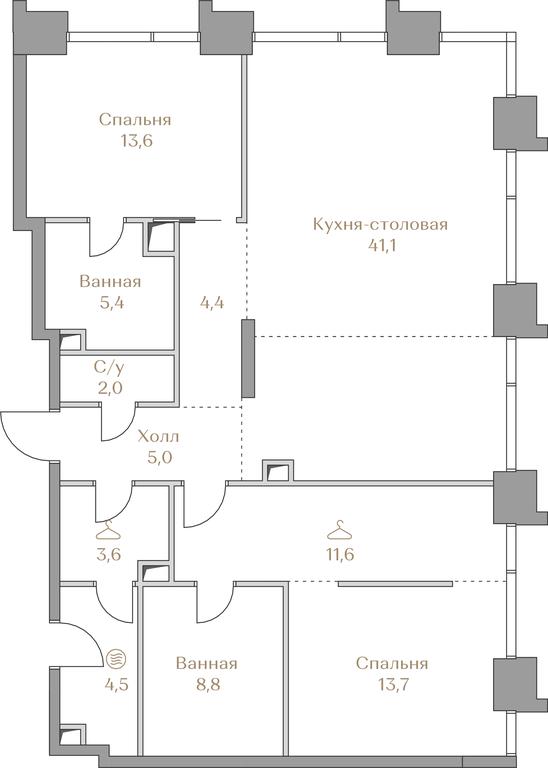 2-BD Apartment Sale, 113.7 sq. m. at Luzhniki Collection, Luzhnetskaya Embankment, 2/4с17, Moscow, Russia #1 2-BD Apartment Sale, 113.7 sq. m. at Luzhniki Collection, Luzhnetskaya Embankment, 2/4с17, Moscow, Russia #1