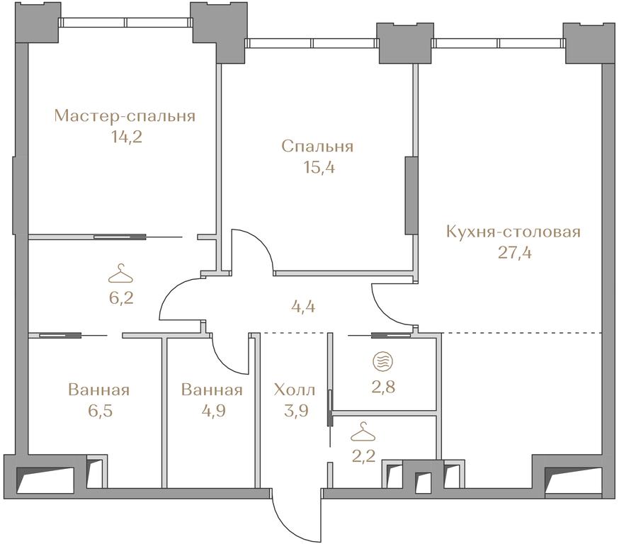 2-BD Apartment Sale, 87.9平方米 at Luzhniki Collection, Luzhnetskaya Embankment, 2/4с17, Moscow, Russia #2 2-BD Apartment Sale, 87.9平方米 at Luzhniki Collection, Luzhnetskaya Embankment, 2/4с17, Moscow, Russia #2