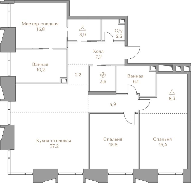 3-BD Apartment Sale, 130.9 sq. m. at Luzhniki Collection, Luzhnetskaya Embankment, 2/4с17, Moscow, Russia #1 3-BD Apartment Sale, 130.9 sq. m. at Luzhniki Collection, Luzhnetskaya Embankment, 2/4с17, Moscow, Russia #1