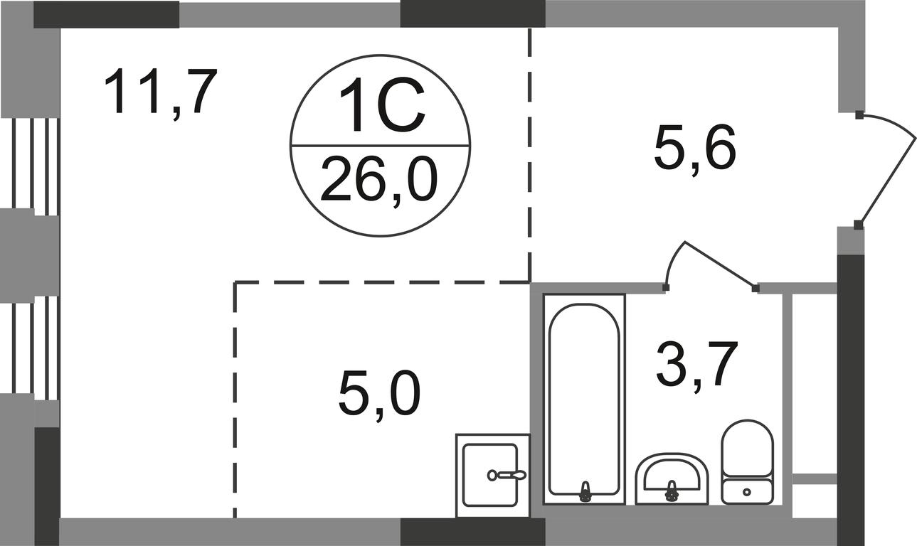 Apartment Sale, 26平方米 at Peredelkino Blizhnee, Korneya Chukovskogo Street, 1, Vnukovskoye Settlement, Moscow, Russia #1