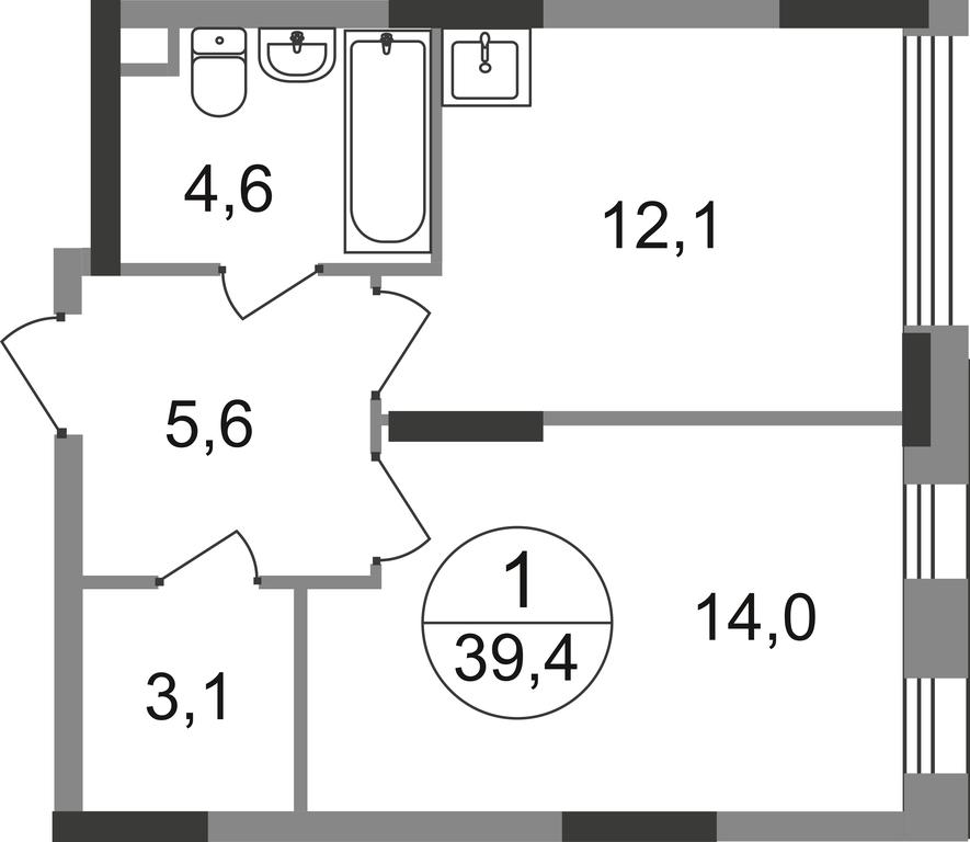 Apartment Sale, 39.4平方米 at Peredelkino Blizhnee, Korneya Chukovskogo Street, 1, Vnukovskoye Settlement, Moscow, Russia #1