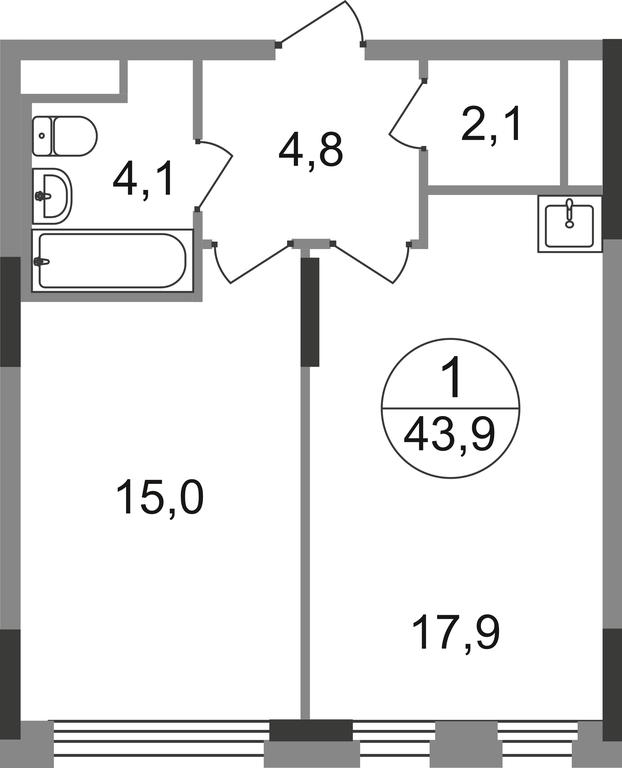 Apartment Sale, 43.9 sq. m. at Peredelkino Blizhnee, Korneya Chukovskogo Street, 1, Vnukovskoye Settlement, Moscow, Russia #1 Apartment Sale, 43.9 sq. m. at Peredelkino Blizhnee, Korneya Chukovskogo Street, 1, Vnukovskoye Settlement, Moscow, Russia #1