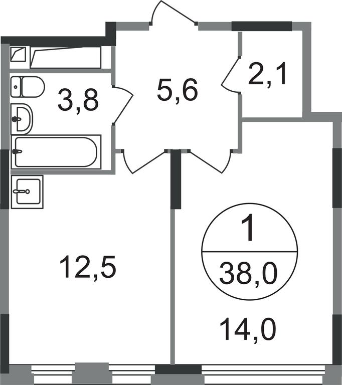 Apartment Sale, 38 sq. m. at Peredelkino Blizhnee, Korneya Chukovskogo Street, 1, Vnukovskoye Settlement, Moscow, Russia #1 Apartment Sale, 38 sq. m. at Peredelkino Blizhnee, Korneya Chukovskogo Street, 1, Vnukovskoye Settlement, Moscow, Russia #1
