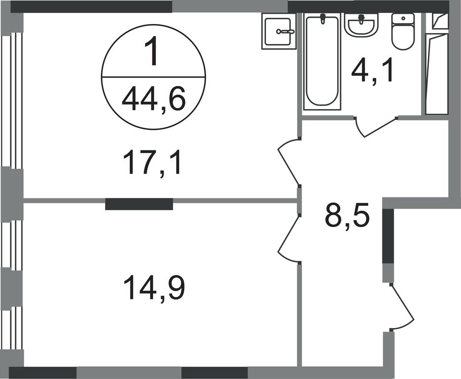 Apartment Sale, 44.6平方米 at Peredelkino Blizhnee, Korneya Chukovskogo Street, 1, Vnukovskoye Settlement, Moscow, Russia #1 Apartment Sale, 44.6平方米 at Peredelkino Blizhnee, Korneya Chukovskogo Street, 1, Vnukovskoye Settlement, Moscow, Russia #1