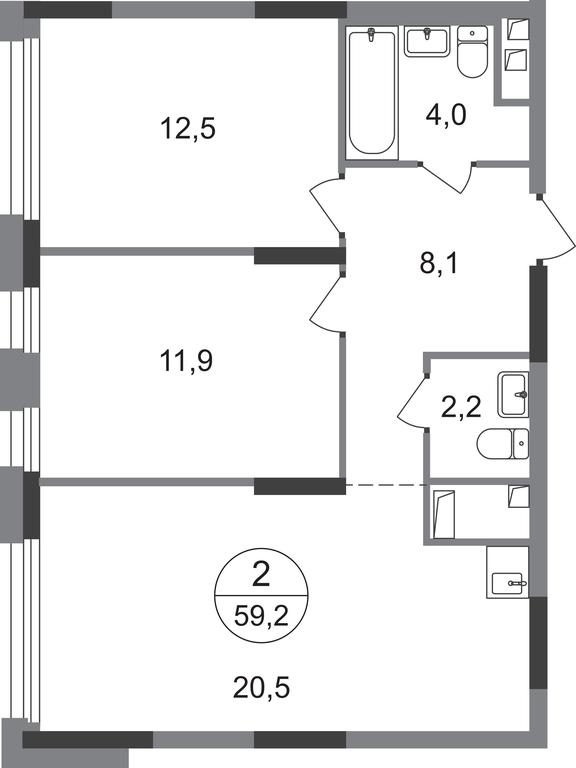 2-BD Apartment Sale, 59.2 sq. m. at Peredelkino Blizhnee, Korneya Chukovskogo Street, 1, Vnukovskoye Settlement, Moscow, Russia #1 2-BD Apartment Sale, 59.2 sq. m. at Peredelkino Blizhnee, Korneya Chukovskogo Street, 1, Vnukovskoye Settlement, Moscow, Russia #1