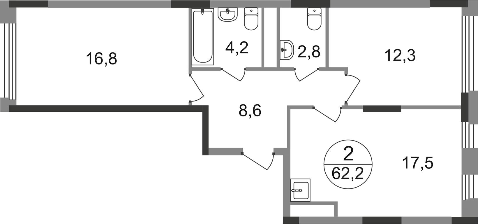 2-BD Apartment Sale, 62.2平方米 at Peredelkino Blizhnee, Korneya Chukovskogo Street, 1, Vnukovskoye Settlement, Moscow, Russia #1 2-BD Apartment Sale, 62.2平方米 at Peredelkino Blizhnee, Korneya Chukovskogo Street, 1, Vnukovskoye Settlement, Moscow, Russia #1