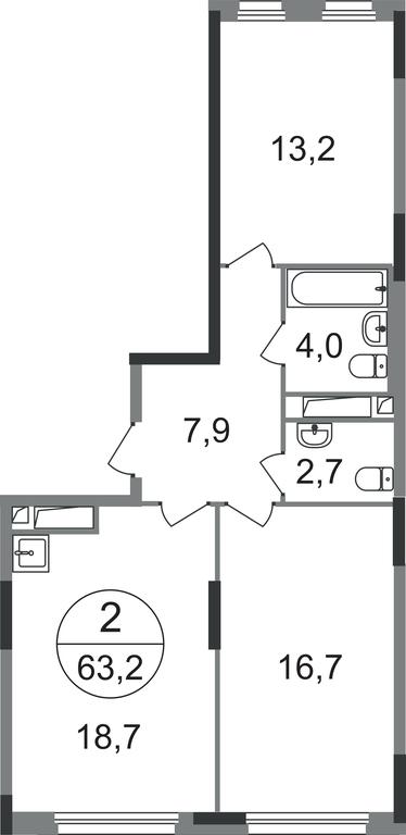 2-BD Apartment Sale, 63.2 sq. m. at Peredelkino Blizhnee, Korneya Chukovskogo Street, 1, Vnukovskoye Settlement, Moscow, Russia #1 2-BD Apartment Sale, 63.2 sq. m. at Peredelkino Blizhnee, Korneya Chukovskogo Street, 1, Vnukovskoye Settlement, Moscow, Russia #1