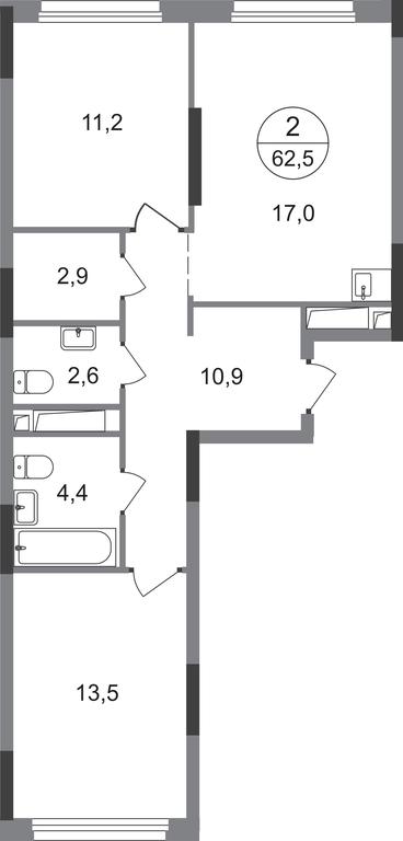 2-BD Apartment Sale, 62.5 sq. m. at Peredelkino Blizhnee, Korneya Chukovskogo Street, 1, Vnukovskoye Settlement, Moscow, Russia #1 2-BD Apartment Sale, 62.5 sq. m. at Peredelkino Blizhnee, Korneya Chukovskogo Street, 1, Vnukovskoye Settlement, Moscow, Russia #1