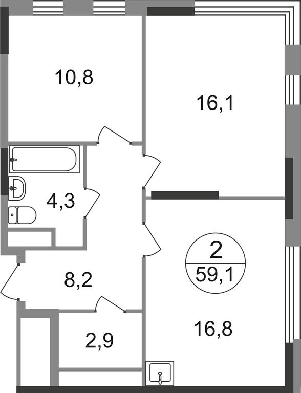 2-BD Apartment Sale, 59.1 sq. m. at Peredelkino Blizhnee, Korneya Chukovskogo Street, 1, Vnukovskoye Settlement, Moscow, Russia #1 2-BD Apartment Sale, 59.1 sq. m. at Peredelkino Blizhnee, Korneya Chukovskogo Street, 1, Vnukovskoye Settlement, Moscow, Russia #1