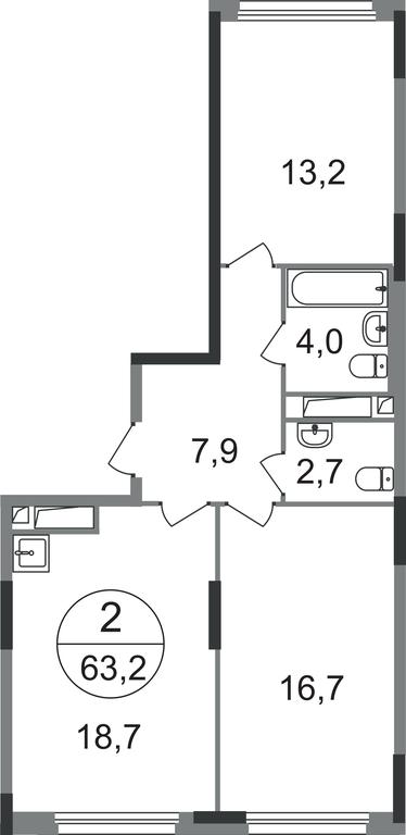 2-BD Apartment Sale, 63.2平方米 at Peredelkino Blizhnee, Korneya Chukovskogo Street, 1, Vnukovskoye Settlement, Moscow, Russia #1 2-BD Apartment Sale, 63.2平方米 at Peredelkino Blizhnee, Korneya Chukovskogo Street, 1, Vnukovskoye Settlement, Moscow, Russia #1