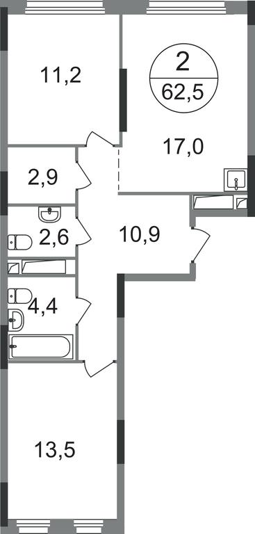 2-BD Apartment Sale, 62.5 sq. m. at Peredelkino Blizhnee, Korneya Chukovskogo Street, 1, Vnukovskoye Settlement, Moscow, Russia #1 2-BD Apartment Sale, 62.5 sq. m. at Peredelkino Blizhnee, Korneya Chukovskogo Street, 1, Vnukovskoye Settlement, Moscow, Russia #1