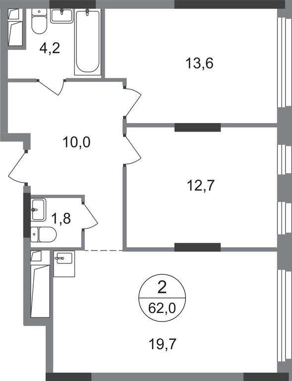 2-BD Apartment Sale, 62平方米 at Peredelkino Blizhnee, Korneya Chukovskogo Street, 1, Vnukovskoye Settlement, Moscow, Russia #1 2-BD Apartment Sale, 62平方米 at Peredelkino Blizhnee, Korneya Chukovskogo Street, 1, Vnukovskoye Settlement, Moscow, Russia #1