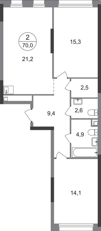 2-BD Apartment Sale, 70 sq. m. at Peredelkino Blizhnee, Korneya Chukovskogo Street, 1, Vnukovskoye Settlement, Moscow, Russia #1 2-BD Apartment Sale, 70 sq. m. at Peredelkino Blizhnee, Korneya Chukovskogo Street, 1, Vnukovskoye Settlement, Moscow, Russia #1