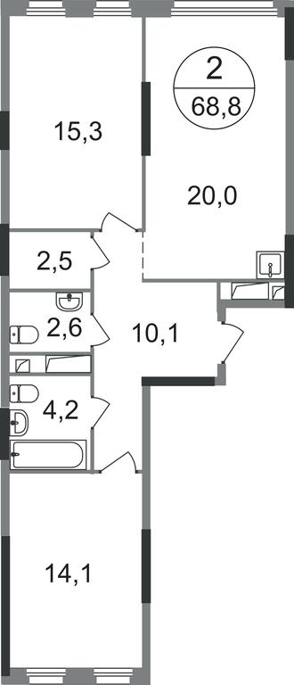 2-BD Apartment Sale, 68.8 sq. m. at Peredelkino Blizhnee, Korneya Chukovskogo Street, 1, Vnukovskoye Settlement, Moscow, Russia #1 2-BD Apartment Sale, 68.8 sq. m. at Peredelkino Blizhnee, Korneya Chukovskogo Street, 1, Vnukovskoye Settlement, Moscow, Russia #1