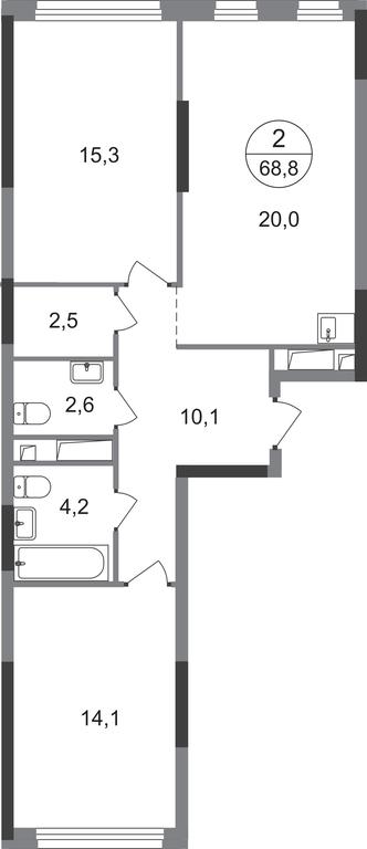 2-BD Apartment Sale, 68.8 sq. m. at Peredelkino Blizhnee, Korneya Chukovskogo Street, 1, Vnukovskoye Settlement, Moscow, Russia #1 2-BD Apartment Sale, 68.8 sq. m. at Peredelkino Blizhnee, Korneya Chukovskogo Street, 1, Vnukovskoye Settlement, Moscow, Russia #1