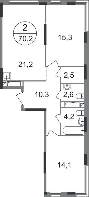 2-BD Apartment Sale, 70.2 sq. m. at Peredelkino Blizhnee, Korneya Chukovskogo Street, 1, Vnukovskoye Settlement, Moscow, Russia #1 2-BD Apartment Sale, 70.2 sq. m. at Peredelkino Blizhnee, Korneya Chukovskogo Street, 1, Vnukovskoye Settlement, Moscow, Russia #1