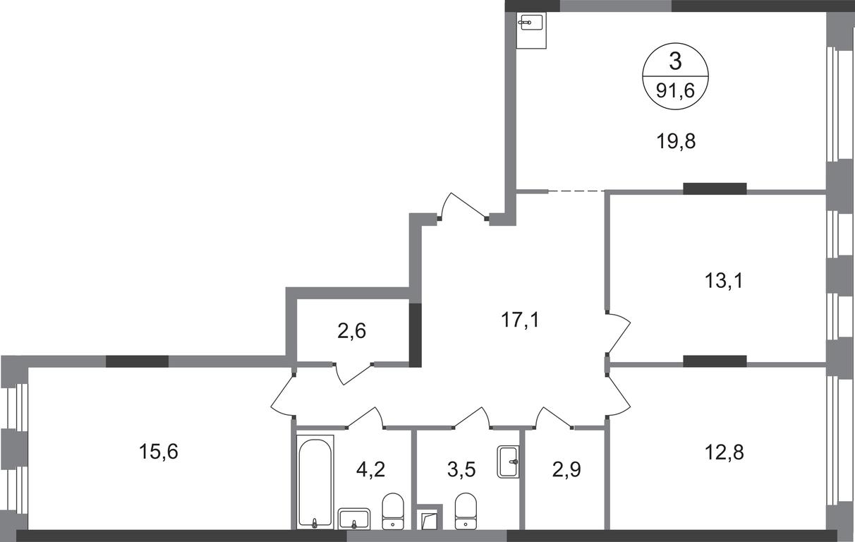 3-BD Apartment Sale, 91.6 sq. m. at Peredelkino Blizhnee, Korneya Chukovskogo Street, 1, Vnukovskoye Settlement, Moscow, Russia #1 3-BD Apartment Sale, 91.6 sq. m. at Peredelkino Blizhnee, Korneya Chukovskogo Street, 1, Vnukovskoye Settlement, Moscow, Russia #1