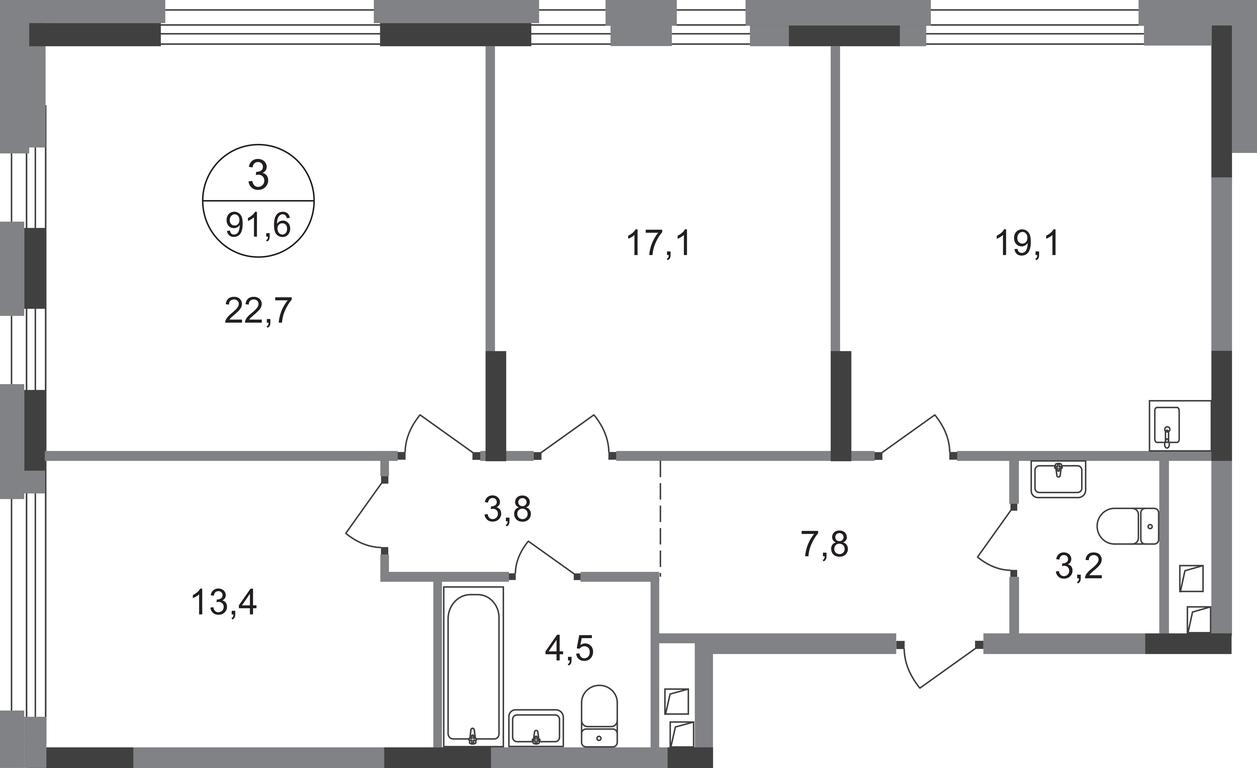 3-BD Apartment Sale, 91.6 sq. m. at Peredelkino Blizhnee, Korneya Chukovskogo Street, 1, Vnukovskoye Settlement, Moscow, Russia #1 3-BD Apartment Sale, 91.6 sq. m. at Peredelkino Blizhnee, Korneya Chukovskogo Street, 1, Vnukovskoye Settlement, Moscow, Russia #1