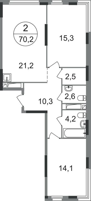 2-BD Apartment Sale, 70.2 sq. m. at Peredelkino Blizhnee, Korneya Chukovskogo Street, 1, Vnukovskoye Settlement, Moscow, Russia #1 2-BD Apartment Sale, 70.2 sq. m. at Peredelkino Blizhnee, Korneya Chukovskogo Street, 1, Vnukovskoye Settlement, Moscow, Russia #1