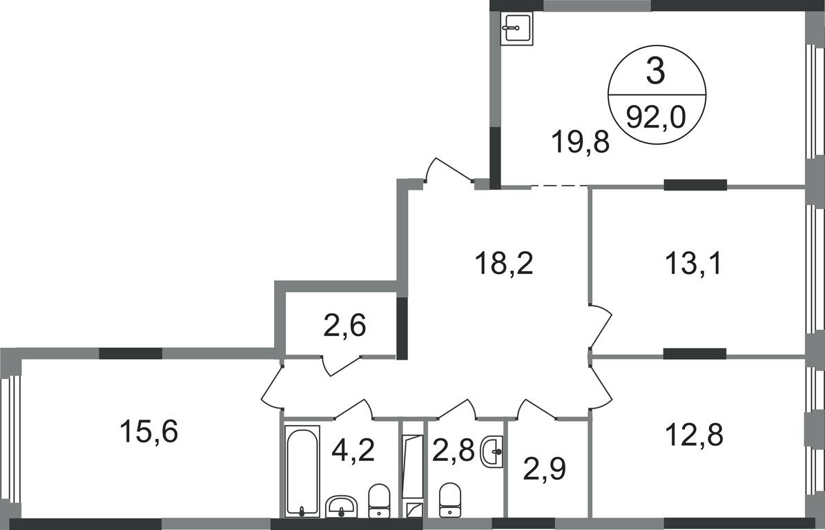 3-BD Apartment Sale, 92 sq. m. at Peredelkino Blizhnee, Korneya Chukovskogo Street, 1, Vnukovskoye Settlement, Moscow, Russia #1 3-BD Apartment Sale, 92 sq. m. at Peredelkino Blizhnee, Korneya Chukovskogo Street, 1, Vnukovskoye Settlement, Moscow, Russia #1