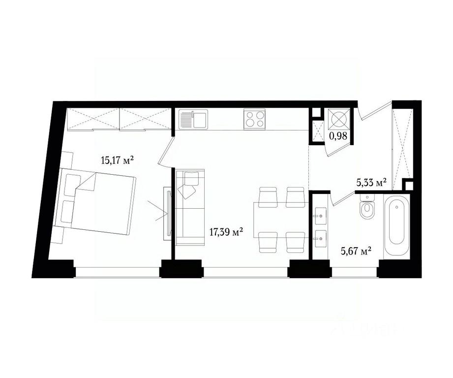 1-BD Apartment Sale, 44.54 sq. m. at Vernissage (Apartamenty premium-klassa) (Vernisazh), Schipok Street, Moscow, Russia #1 1-BD Apartment Sale, 44.54 sq. m. at Vernissage (Apartamenty premium-klassa) (Vernisazh), Schipok Street, Moscow, Russia #1