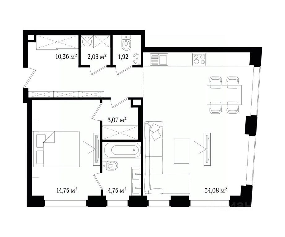 1-BD Apartment Sale, 70.96 sq. m. at Vernissage (Apartamenty premium-klassa) (Vernisazh), Schipok Street, Moscow, Russia #1 1-BD Apartment Sale, 70.96 sq. m. at Vernissage (Apartamenty premium-klassa) (Vernisazh), Schipok Street, Moscow, Russia #1