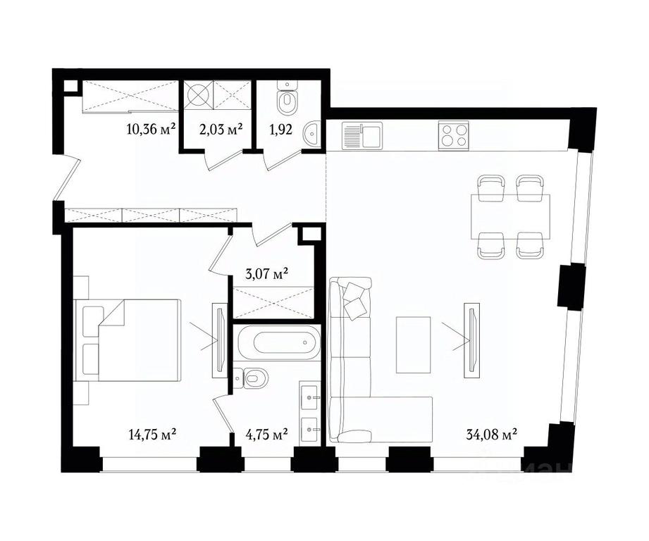 1-BD Apartment Sale, 70.96 sq. m. at Vernissage (Apartamenty premium-klassa) (Vernisazh), Schipok Street, Moscow, Russia #1 1-BD Apartment Sale, 70.96 sq. m. at Vernissage (Apartamenty premium-klassa) (Vernisazh), Schipok Street, Moscow, Russia #1