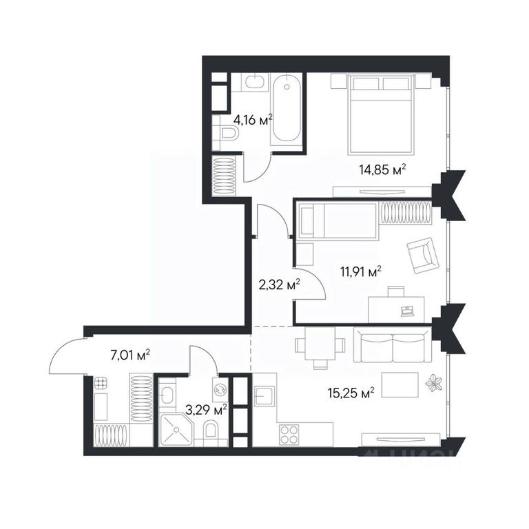 1-BD Apartment Sale, 58.8 sq. m. at 1-y Nagatinskiy, Nagatinskaya Street, Moscow, Russia #2 1-BD Apartment Sale, 58.8 sq. m. at 1-y Nagatinskiy, Nagatinskaya Street, Moscow, Russia #2