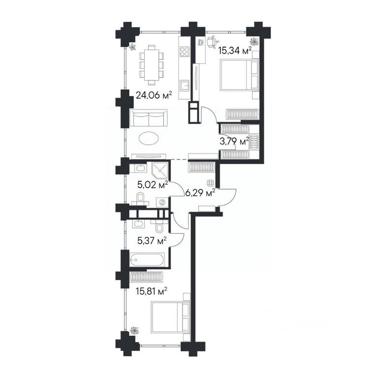 1-BD Apartment Sale, 74.66 sq. m. at 1-y Nagatinskiy, Nagatinskaya Street, Moscow, Russia #2 1-BD Apartment Sale, 74.66 sq. m. at 1-y Nagatinskiy, Nagatinskaya Street, Moscow, Russia #2