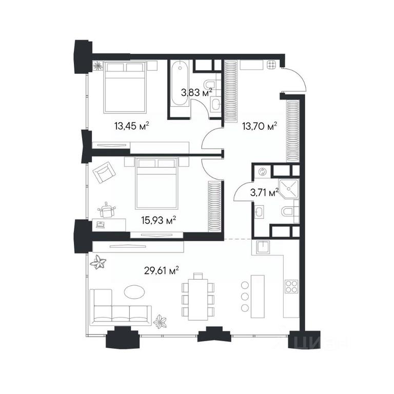 1-BD Apartment Sale, 80.23 sq. m. at 1-y Nagatinskiy, Nagatinskaya Street, Moscow, Russia #2 1-BD Apartment Sale, 80.23 sq. m. at 1-y Nagatinskiy, Nagatinskaya Street, Moscow, Russia #2